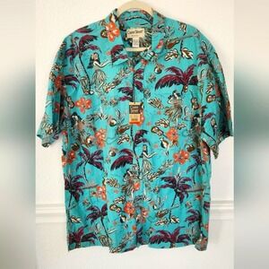 Cooke Street Hawaiian Men's‎ Tropical Blue Shirt XL